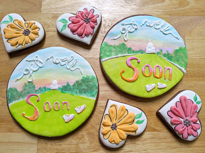 Get Well Soon cookie set personalized for Washington DC