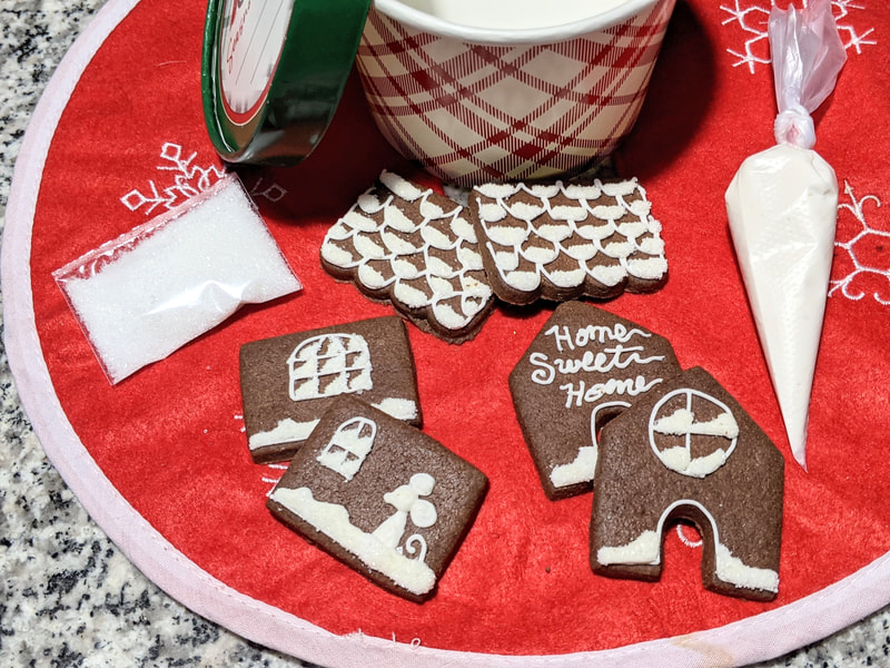 Gingerbread house cookie kit in chocolate cookie